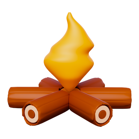 Camping Bonfire 3D Icon