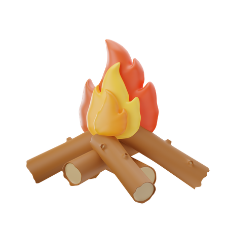 Camping Bonfire  3D Icon