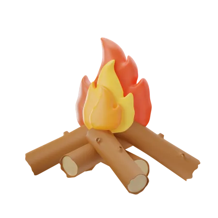 Camping Bonfire  3D Icon