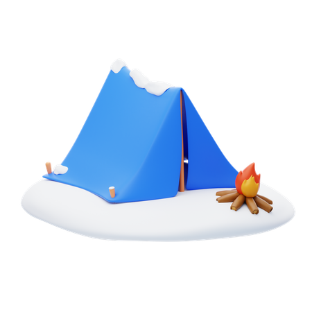 Acampar en invierno  3D Icon