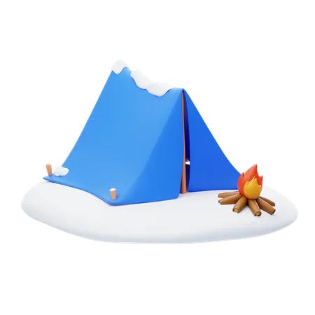 Acampar en invierno  3D Icon