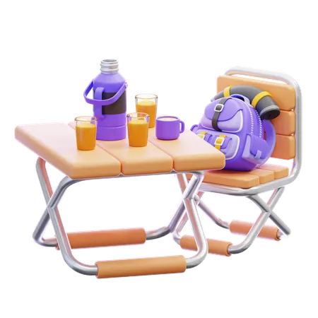Camping Dining Table  3D Icon