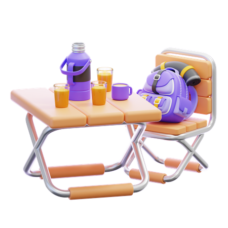 Camping Dining Table  3D Icon