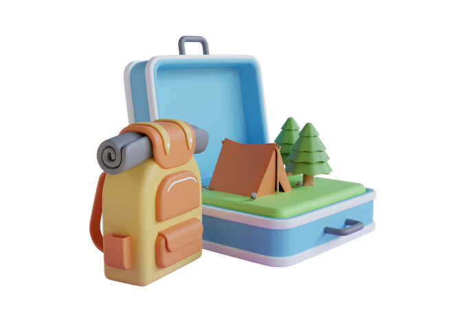 Camping equipments  3D Icon