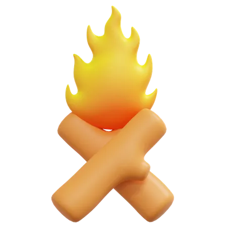 Feu de camp  3D Icon