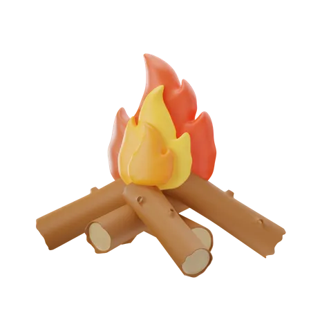 Feu de camp  3D Icon