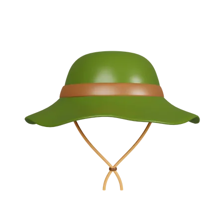 3 D Camping Hat Elements For Camping Hiking Summer Camp Traveling Trip Icon Isolated On White Background 3 D Rendering Illustration Clipping Path 3D Icon