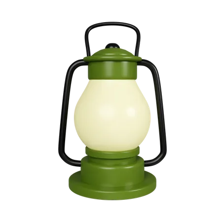 3 D Camp Lamp Icon Oil Gas Lantern Old Kerosene Lamp Icon Isolated On White Background 3 D Rendering Illustration Clipping Path 3D Icon