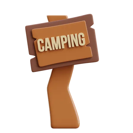 Campingschild  3D Icon