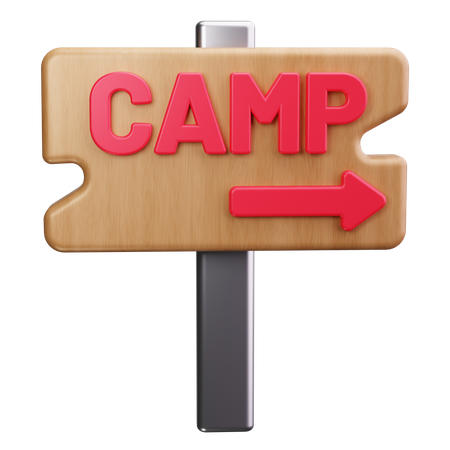 Campingschild  3D Icon