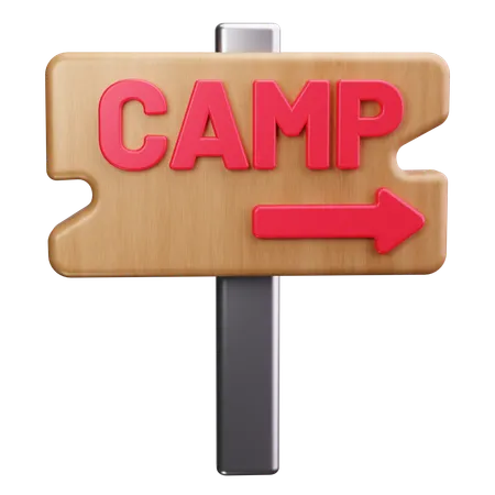 Campingschild  3D Icon