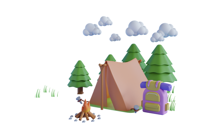 Camping site  3D Icon