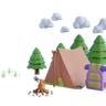 camping site emoji 3d