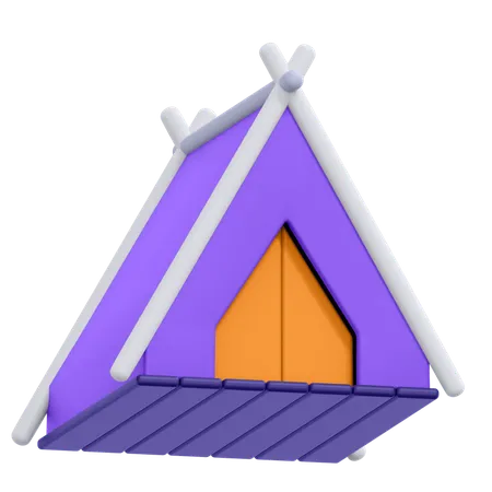 An Icon Of Camping Tent 3D Icon