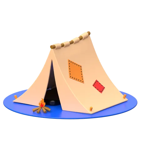 Camping tent 3D Icon