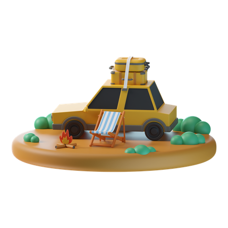 Camping Travel 3D Icon