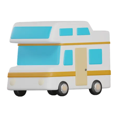 Cartoon Rv Bus Isolated Isometric Illustration In Style Of 3 D Icons 3D Icon