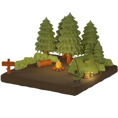 Campingplatz  3D Icon