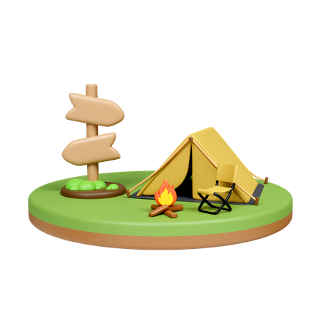 Campingplatz  3D Icon