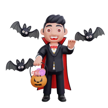3 D Character Halloween Vampire Scary 3D Illustration