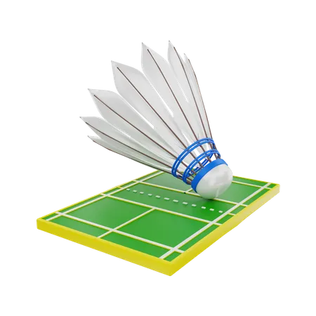 Campo de badminton  3D Illustration