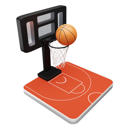 Campo de baloncesto  3D Icon