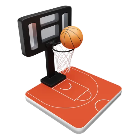 Campo de baloncesto  3D Icon