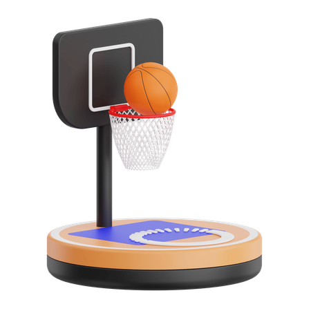 Campo de baloncesto  3D Icon