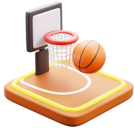 Campo de baloncesto  3D Icon