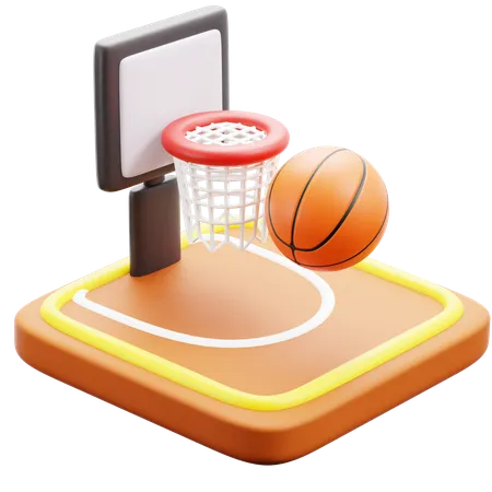 Campo de baloncesto  3D Icon