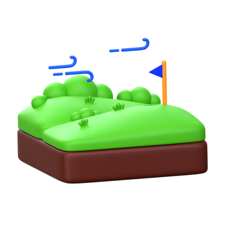 Campo de golfe  3D Icon