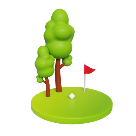 Campo de golfe  3D Icon