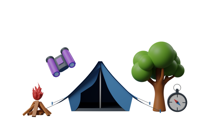 Campsite  3D Illustration