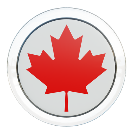 Canada Flag Glass 3D Illustration