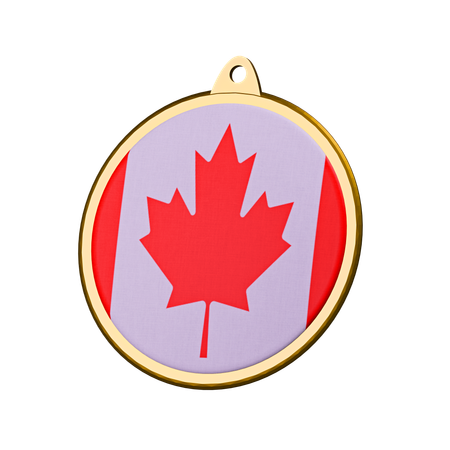 Canada Flag Medal Badge  3D Icon