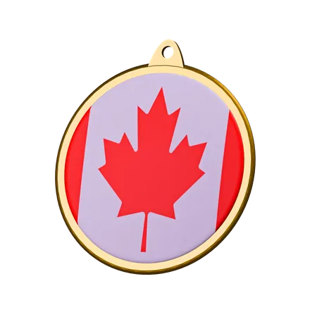 Canada Flag Medal Badge  3D Icon