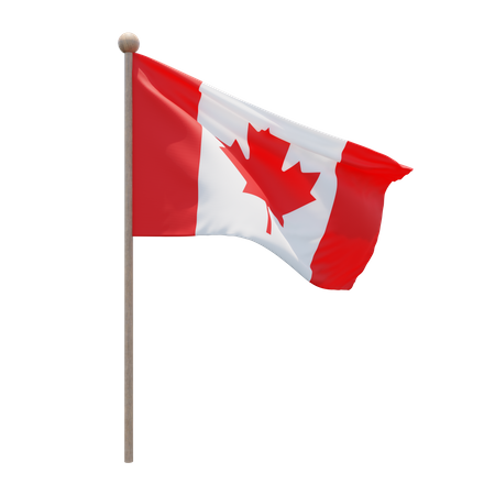 Canada Flag Pole  3D Flag