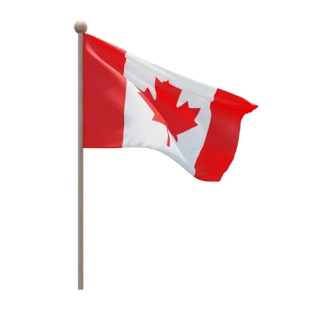 Canada Flag Pole  3D Flag