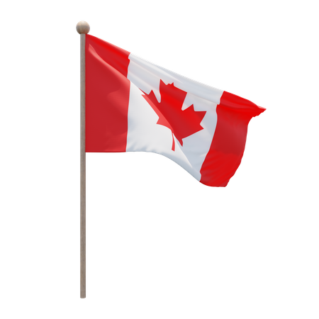 Canada Flag Pole 3D Illustration