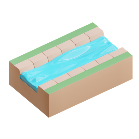 Canal  3D Icon