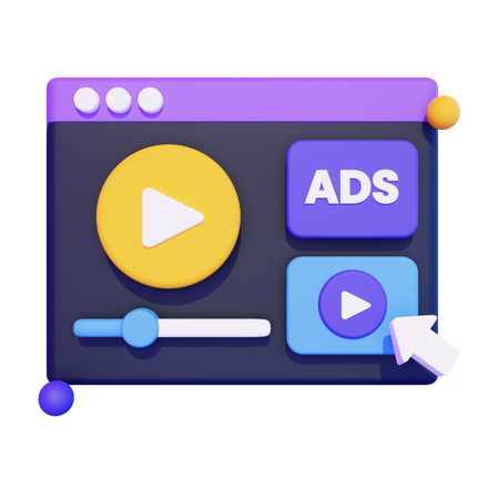 Anúncios de canal de vídeo  3D Icon
