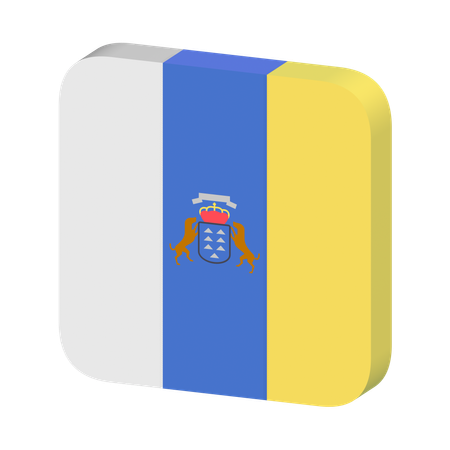 Canary Islands Flag  3D Icon