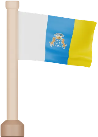 Canary Islands Flag  3D Icon