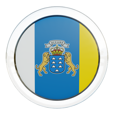 Canary Islands Flag Glass  3D Icon