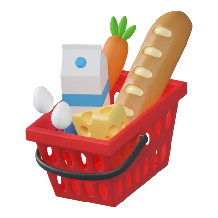 Canasta con alimentos  3D Icon
