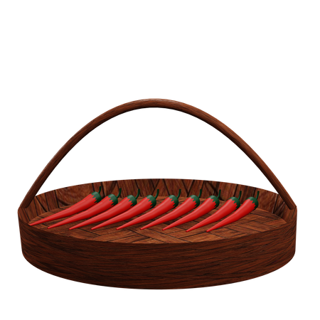 Cesta de chile  3D Icon