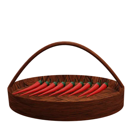 Cesta de chile  3D Icon