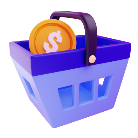 Canasta de dinero  3D Icon