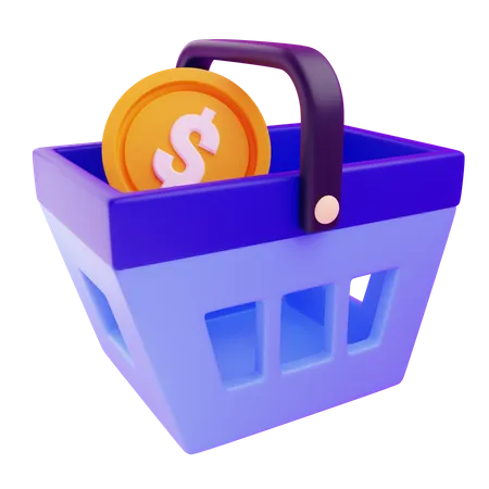 Canasta de dinero  3D Icon