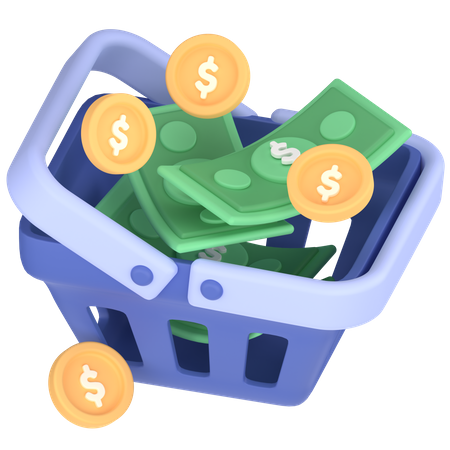 Canasta de dinero  3D Icon